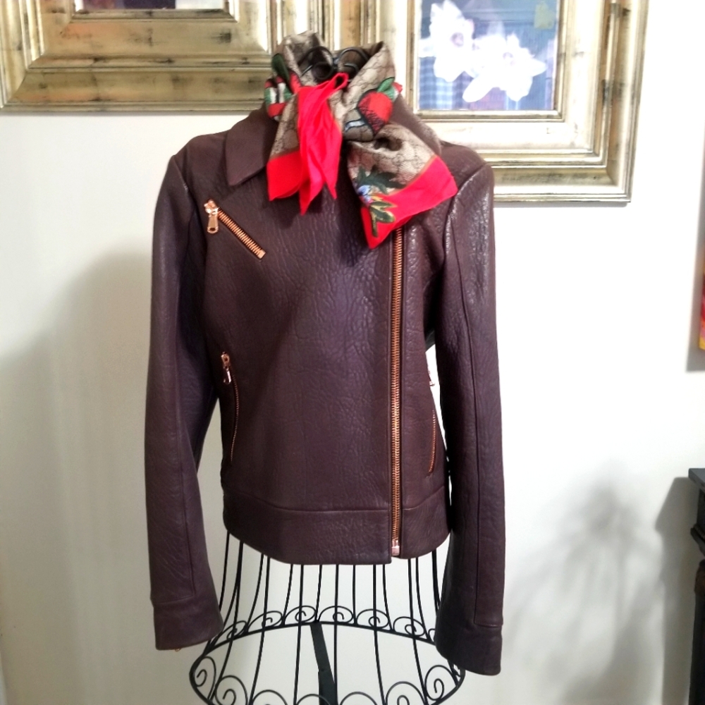 J Brand Women's Brown Leather Jacket. Size: Small.